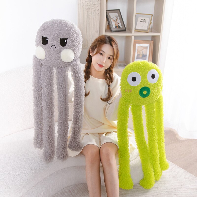 100 200cm Big Eyes Octopus Doll Giant Plush Toy Long Four Claws Stuffed Underwater Animal Soft 2