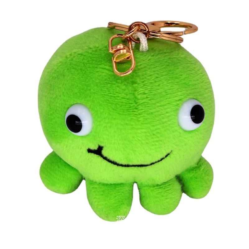 1pcs Plush Octopus Toy Keychain Cute Big Eyes Green Doll Schoolbag Car Ladies Backpack Creative Soft 5