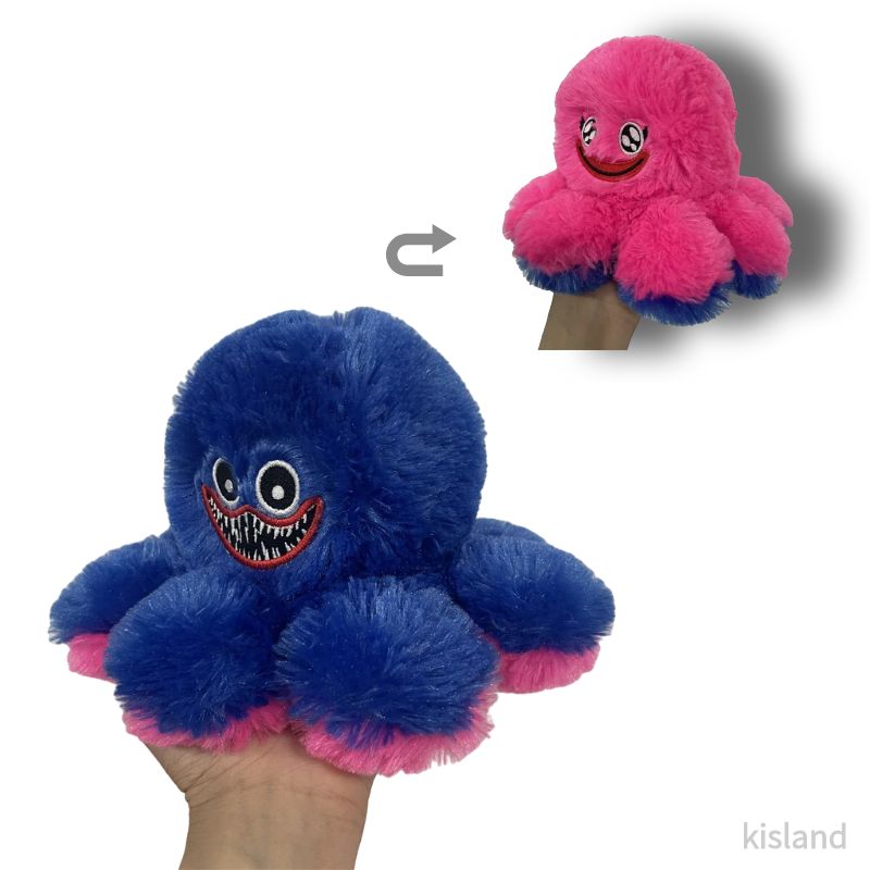 20cm Funny Octopus Doll Playtime Creative Toy Christmas Gift Flip Time Long Plush Toy Give A