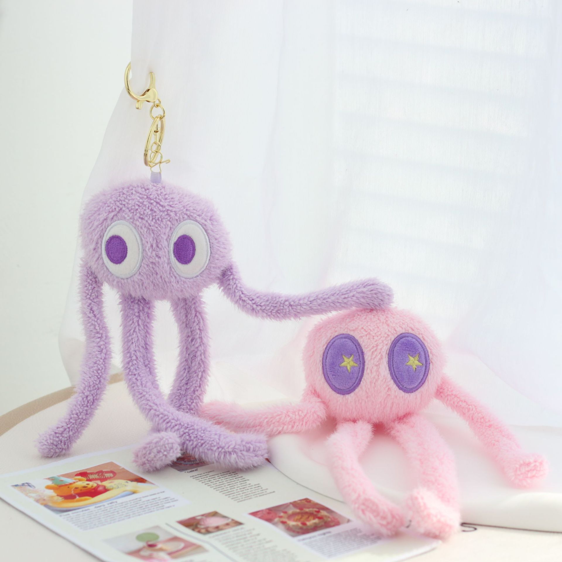 22cm Funny Long Leg Octopus Keychain Plush Stuffed Toy Cute Plush Animal Soft Doll Pendant for 1