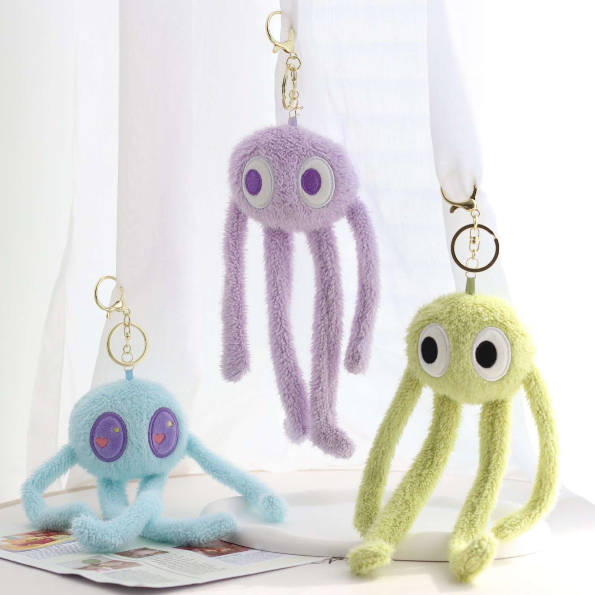 22cm Funny Long Leg Octopus Keychain Plush Stuffed Toy Cute Plush Animal Soft Doll Pendant for 5