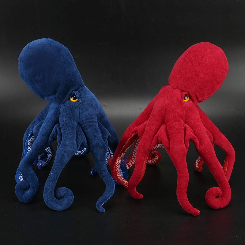 45 85cm Simulated Octopus Plush Toy Squid Sea Animal Real Life Soft Stuffed Doll Red Blue
