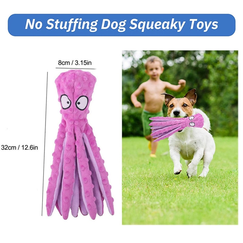 8 Legs Octopus Soft Stuffed Plush Dog Toys Outdoor Play Interactive Squeaky Dogs Toy Sounder Sounding 5