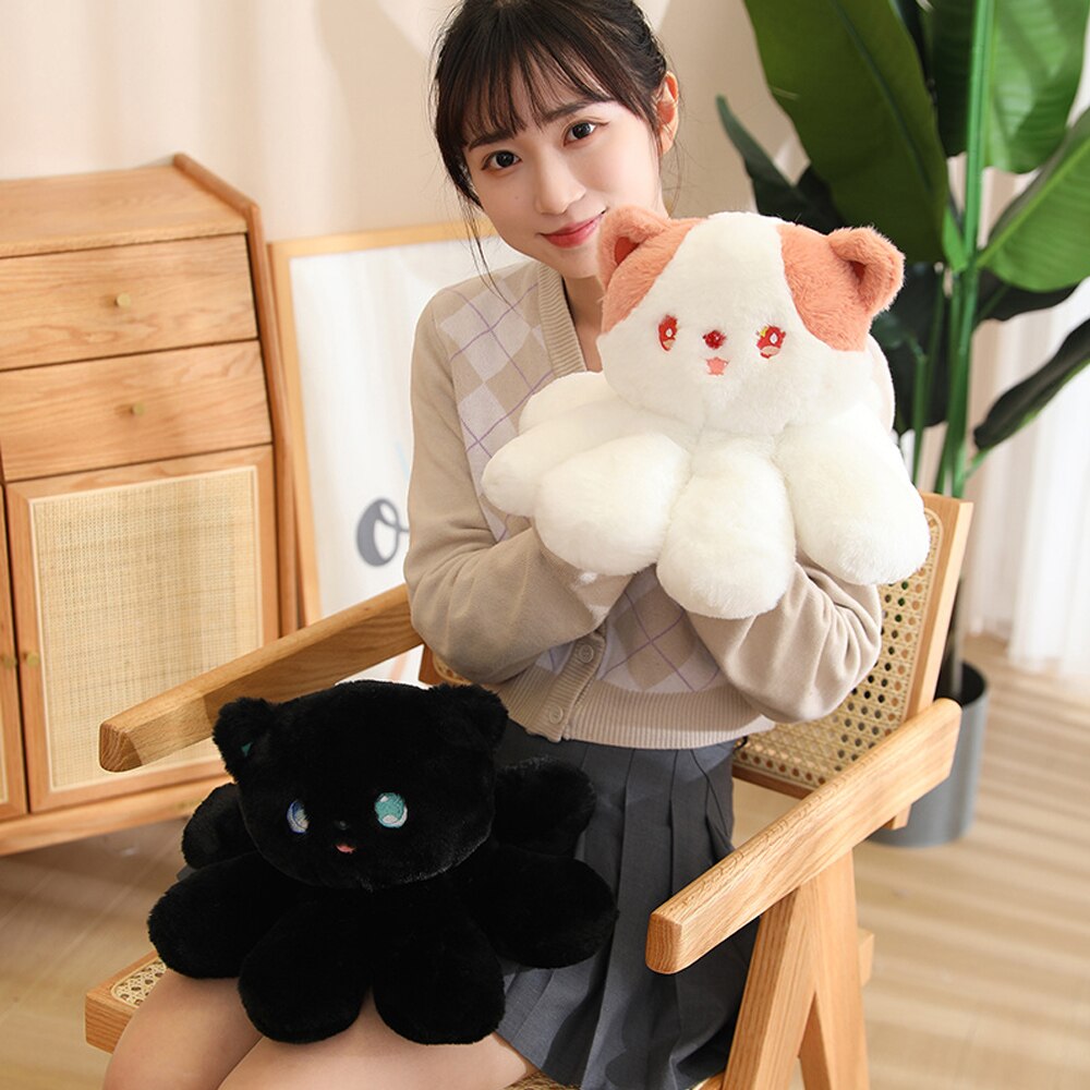 Creative Cat Shaped Jellyfish Plush Toy Stuffed Soft Kitty Doll Kawaii Octopus Lovely Room Decorations Exquisite 2