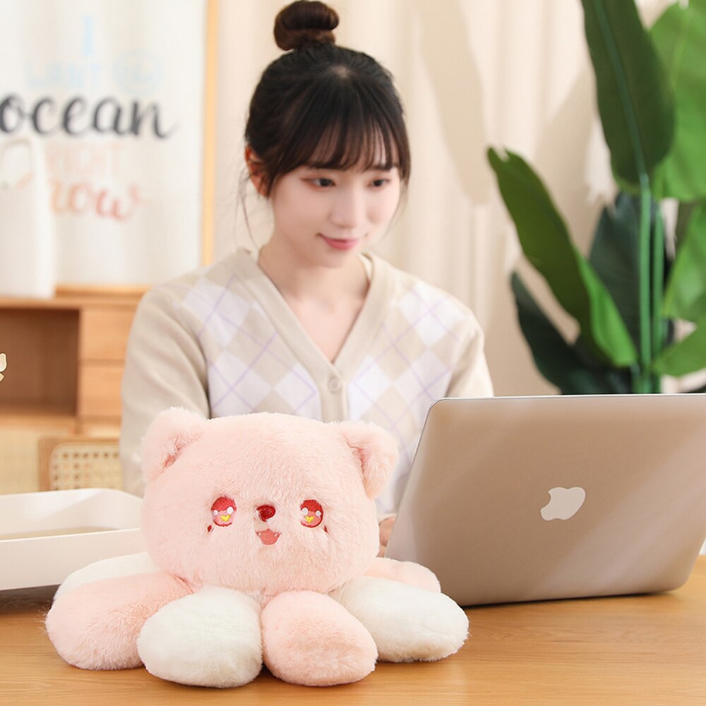 Creative Cat Shaped Jellyfish Plush Toy Stuffed Soft Kitty Doll Kawaii Octopus Lovely Room Decorations Exquisite 5