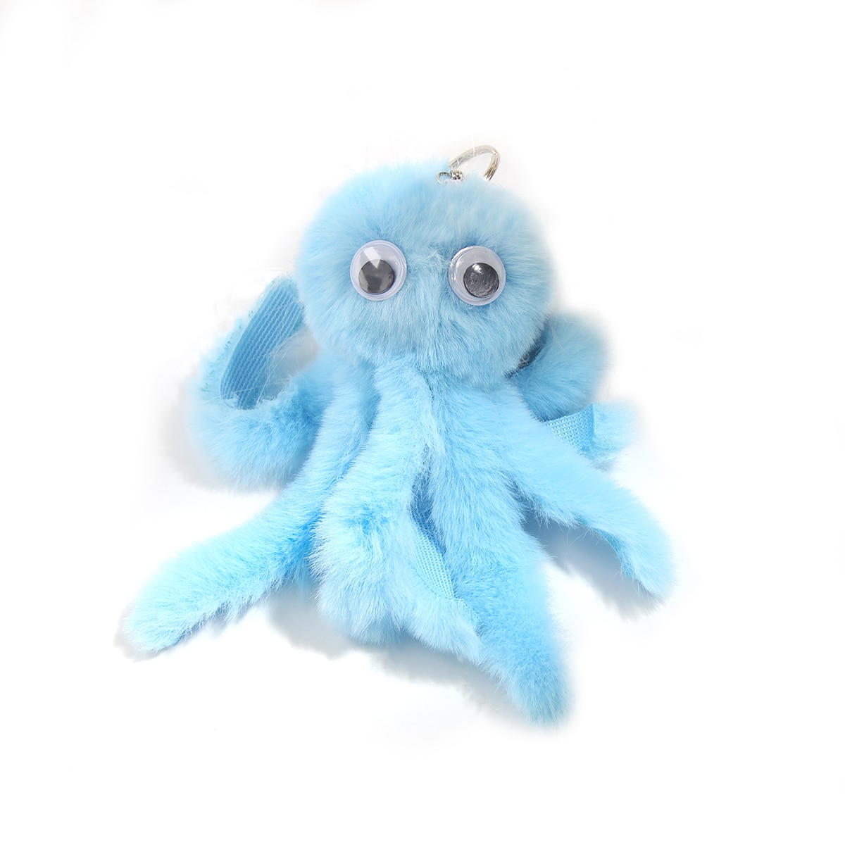 Cute Girls Plush Fur Pompom Octopus Keychain Fluffy Pom Pom Fur Ball Key Chain Women Car 3