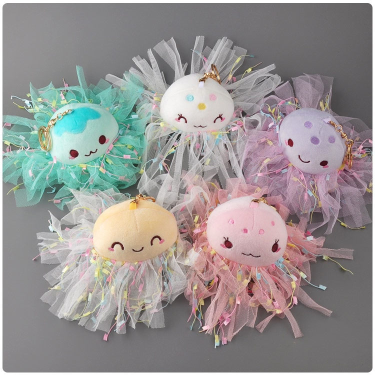 Cute Jellyfish Plush Toys Dolls Small Keychain Pendant Octopus Plush Stuffed Animals Women Kids Birthday Gift