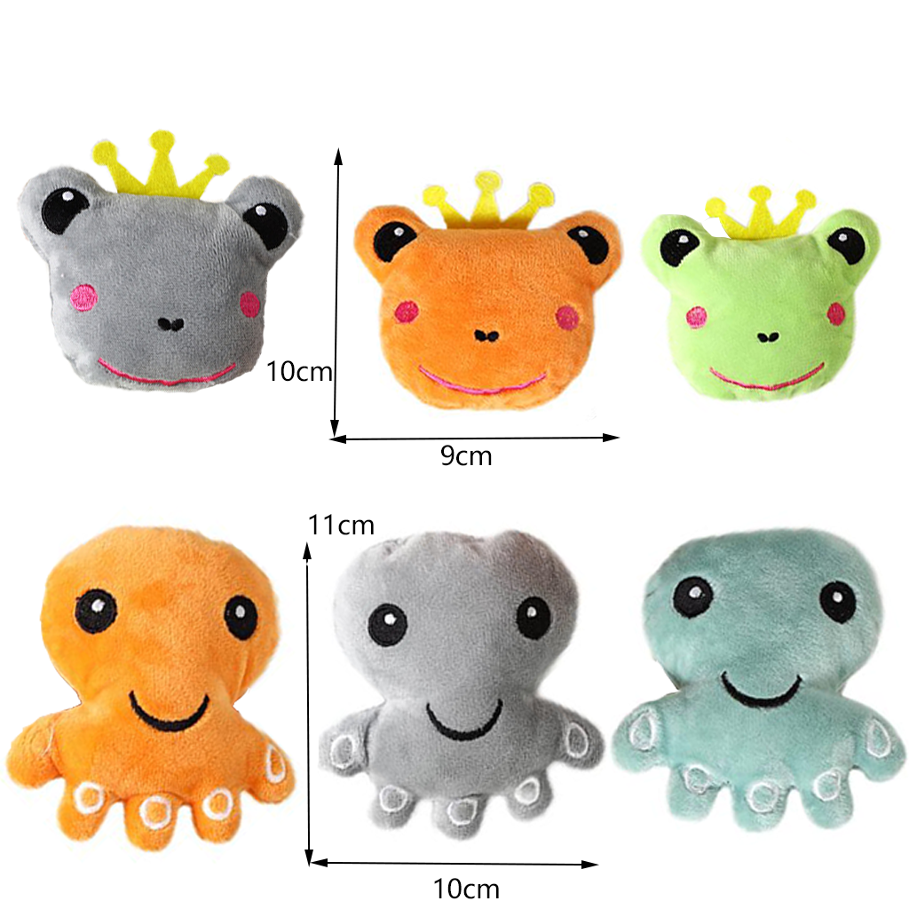 Cute Pet Dog Plush Puppy Toy Interesting Fleece Frog Octopus Chewing Pet Molar Toy Suitable for