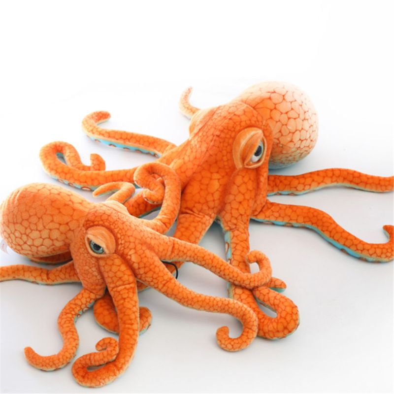 Giant Realistic Stuffed Marine Animals Soft Plush Toy Octopus Orange 2