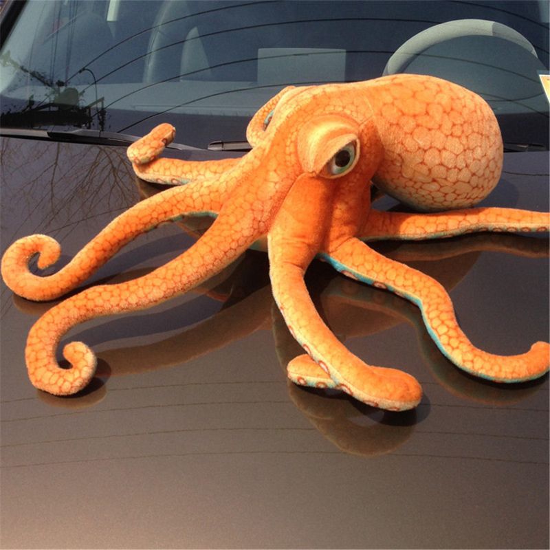 Giant Realistic Stuffed Marine Animals Soft Plush Toy Octopus Orange 4