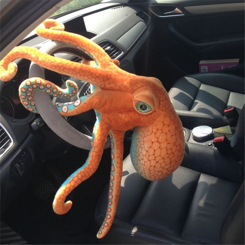 Giant Realistic Stuffed Marine Animals Soft Plush Toy Octopus Orange 5