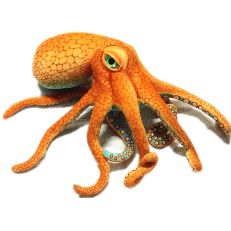 Giant Realistic Stuffed Marine Animals Soft Plush Toy Octopus Orange