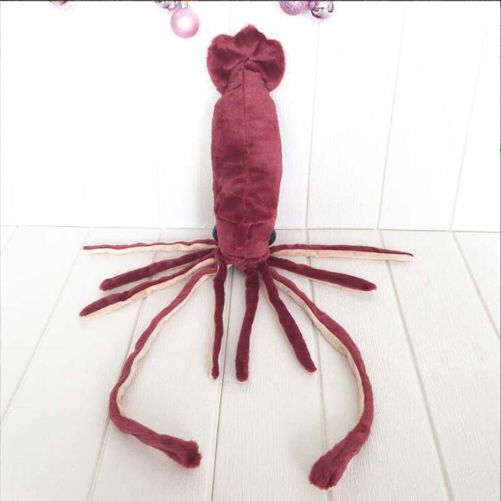 Wine Red Squid Marine Animal Octopus Children Plush Toy 3