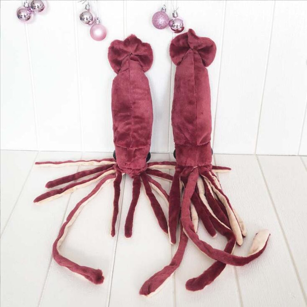 Wine Red Squid Marine Animal Octopus Children Plush Toy